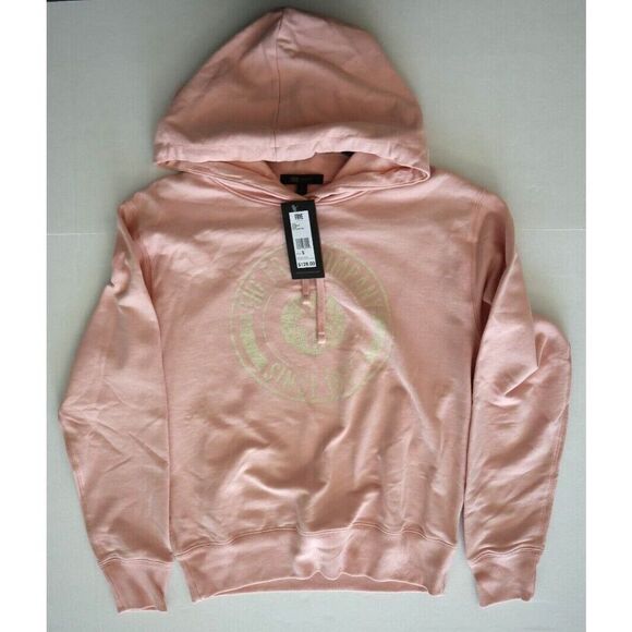 Frye WFF8BKL02-621 Women's Sz S Silver Pink Circle Logo Graphic Hoodie - Picture 9 of 12